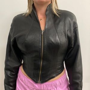 LEATHER CORSET JACKET